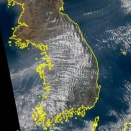 韓国全域に波状雲