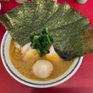 -1882杯目- 超絶家系ラーメン「濱野家」の"得増しラーメン（並）"&"半ライス"@五井