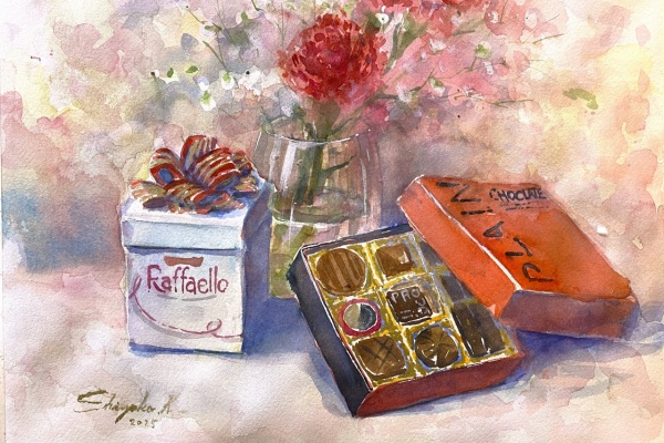 【榎木孝明】朝焼けの時　水彩画 定番，正規品 【榎木孝明】朝焼けの時 水彩画