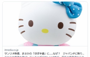 サンリオの株価が半額。これにはキティさんもお怒りですわ