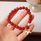 赤瑪瑙ブレスレット 子馬チャーム  お守りブレスレット