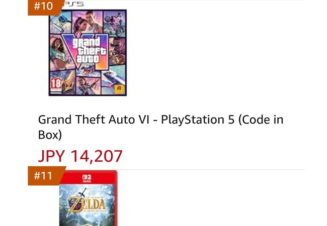 時オカリメイクさん、欧州でGTA6に抜かれてしまう