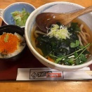 ますも庵のわかめうどんとミニいくら丼