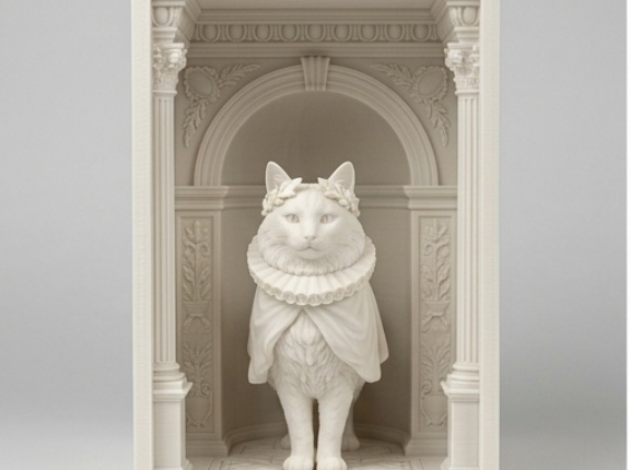 ノルウェージャンフォレストキャットのルネサンス肖像画ブックヌークができました！