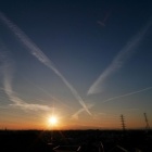 『飛行機雲だらけの夕空　2022/12/27』の画像