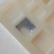 ナスの一番目は取っちゃうんだって。と、キューブ水中花つくりました。