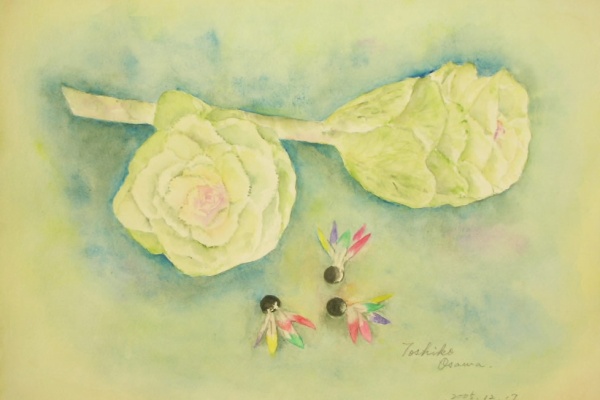 水彩色鉛筆スケッチの部屋 05 水彩色鉛筆画 静物