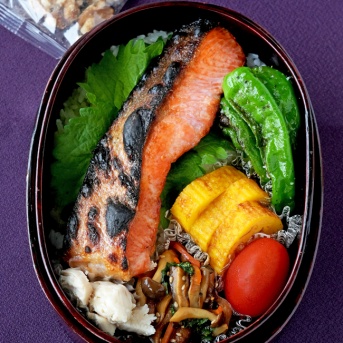 【今日のJUNA夫さん弁当】塩鮭弁当／水仙を堀り上げてみました（球根増やし中）