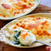 ♡失敗しない！ほうれん草とゆで卵のグラタン♡【#簡単レシピ #時短 #節約 #粉入り牛乳 #牛乳レシピ 】