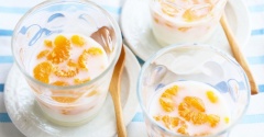 缶詰とゼラチンで簡単＆手軽！「みかん練乳のミルクゼリー」☆フーディストノートにてレシピ公開