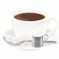 コーヒー(安いです、美味しいです、香りがいいです、オシャレです、健康にいいです)←この飲み物
