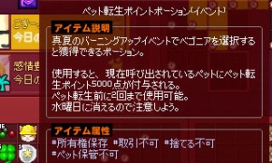 ペット転生ポイントポーション5000＋4980＝10000？？