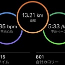 60分ジョグ、残暑でほどほどに