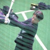 日ハムドラ1矢澤、初フリー打撃で長谷川凌汰打撃投手の初球を捉えクリーンヒット