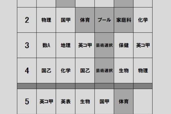 芝浦3 C時間割表 芝浦3 C時間割表