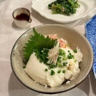 平川屋さんの豆腐丼の夜ごはん